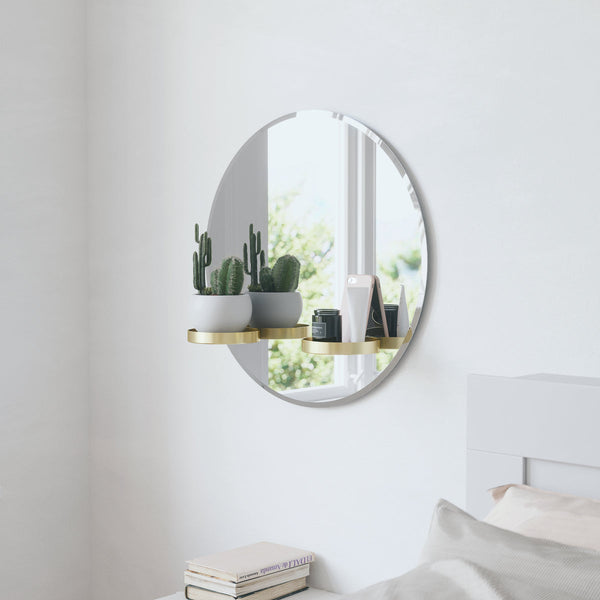 HOME Espejo de pared perch brass