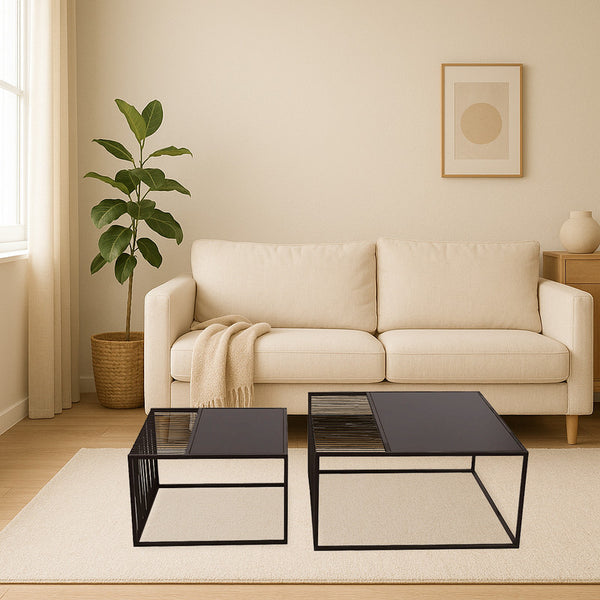 HOME Set Mesa Auxiliar Negro
