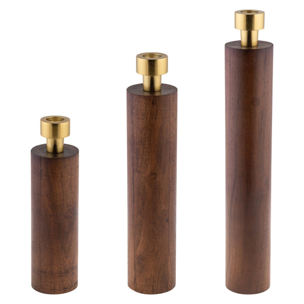 HOME Candelabro Sierra Wood   s/3