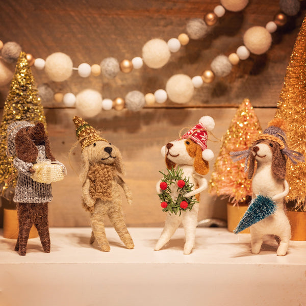 HOME Set adorno nav Caroling dogs
