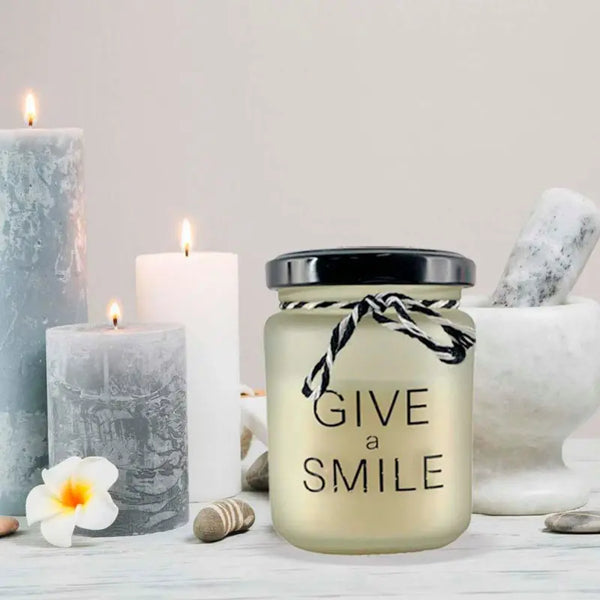 HOME Vela Frasco de Vidrio 9.3cm Smile