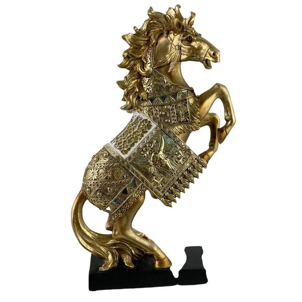 HOME Figura Caballo Earthy  Gold