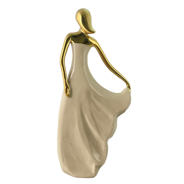 HOME Figura Dama Treasure Crema /gold