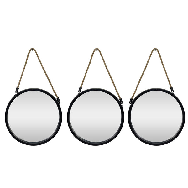 HOME Espejos para pared set 3PZ Negro