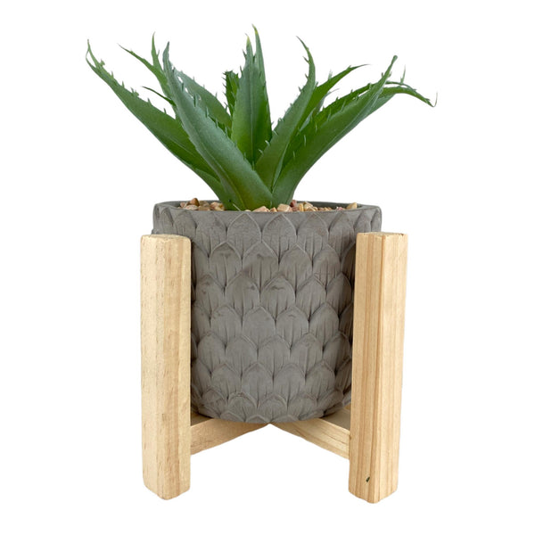 HOME Planta con macetera Artsy  Gris