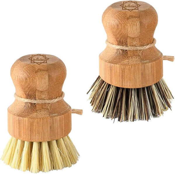HOME Cepillo para lavar platos y vegetales con mango de Bambooo