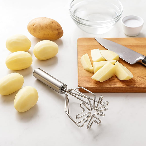 HOME Machacador de papas Acero Inoxidable  2 in 1 mixer de 10.25 pulgadas