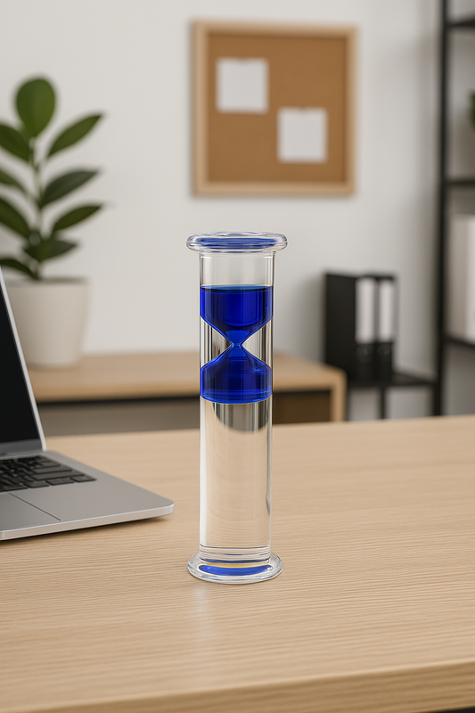 HOME Adorno reloj de arena blanco/azul