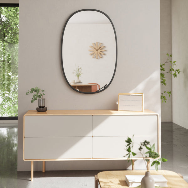 HOME Espejo Ovalado para pared negro