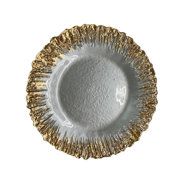 HOME Portaplato dorado blanco