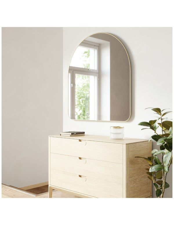 HOME Espejo para pared arqueado hubba brass